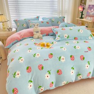 <span class=keywords><strong>Copripiumino</strong></span> in velluto morbido latte all'ingrosso Set <span class=keywords><strong>copripiumino</strong></span> casa calda inverno spessa singola doppia regina Set <span class=keywords><strong>copripiumino</strong></span> - Product Image 4