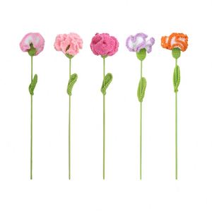 Knitted Crochet Carnation <b>Flower</b> <b>Artificial</b> <b>Flowers</b> Crochet Carnation <b>Flower</b> for Wedding Decoration - Product Image 1