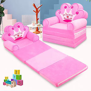 Sofá plegable de 2 capas para niños, silla de descanso con respaldo, asiento de suelo de felpa, esterilla de siesta, cama de día tapizada, sofá cama con tapa abierta - Product Image 3