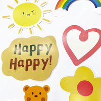 Décoration Murale d'Anniversaire pour Bébé, Ballons en Forme de Crayon de Dessin Animé et Fleur Marguerite, en Carton Amusant pour Fête d'Enfants Garçons et Filles