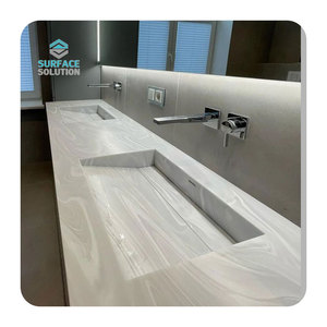 Chậu rửa mặt bằng đá nhân tạo có kích thước tùy chỉnh, chất liệu acrylic bề mặt rắn, kiểu đá cẩm thạch, kèm chậu rửa <span class=keywords><strong>Corian</strong></span> - Product Image 5