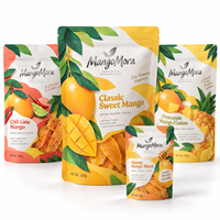 Op maat gemaakte logo gedroogde ananasballetjes Doypack Kraft ritssluiting voedselveilige fruitverpakking 8oz 12oz staande pouch
