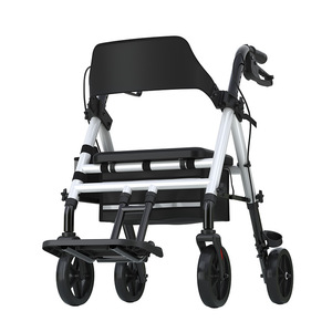 Yade Four-Wheeled <b>Walker</b> Rollator Folding With Seat And Storage Basket For <b>Elderly</b> Mobility Aid Outdoor Use - Product Image 2