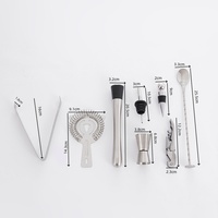 Nouvel ensemble de barman professionnel 10 pièces en acier inoxydable avec support, shaker à cocktails pivotant 700 ml et recettes
