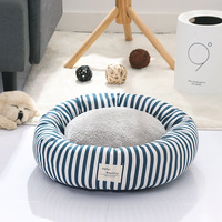 Coussin rond pour animaux de compagnie en lin Sherpa, pour chien et chat, taille M (50 x 50 cm), lavable, pour usage intérieur