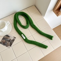 Écharpe carrée en tricot fin 100 % laine, couleur unie, style coréen, design de niche, tendance, de haute qualité, décorative pour femme