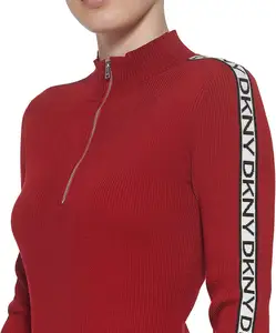 Рукав жаккардовый сплошной цвет трикотажный нижний свитер для девушек