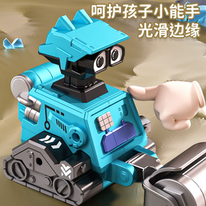 Véhicule d'ingénierie robotique à pression et à glissement pour enfants de 2 à 6 ans, jouet d'exploration lunaire avec articulations mobiles - Product Image 4