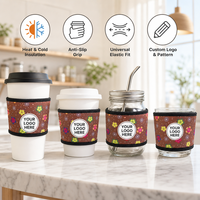 Manchon isotherme en néoprène pour tasse à café avec logo personnalisé par sublimation, support pour canettes de 16/24/32 oz, housse pour bouteille chaude ou glacée