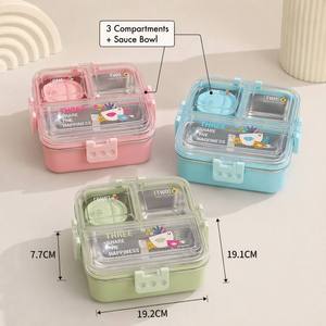 Kids Back to <b>School</b> BPA Free 304 Stainless Steel Bento <b>Lunch</b> <b>Box</b> Leak resistant AS Lid Dishwasher Safe with Sauce Cup - Product Image 3