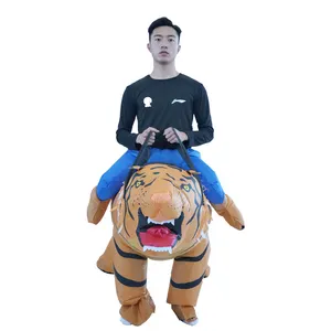 Factory IN Stock Tiger Inflatable Clothes Riding Beast Costumes Halloween Pop-up Party Performance Clothes