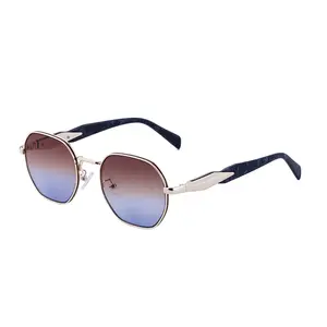 Оптовая продажа, модные солнцезащитные очки в круглой оправе с индивидуальным логотипом, унисекс, солнцезащитные очки UV400 оттенков для женщин и мужчин