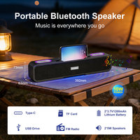 Speaker BT Nirkabel Portabel 10W untuk Luar Ruangan dengan Lampu RGB, Dukungan Kartu Memori, Speaker BT Multifungsi yang Dapat Diisi Ulang