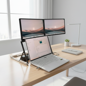 จอภาพพกพาแบบคู่ ODM ขนาด 15.6 นิ้ว แบบเสียบใช้งานได้ทันที ความละเอียด 1080P FHD IPS สำหรับต่อขยายหน้าจอแล็ปท็อป ไม่ต้องใช้ไดรเวอร์ รองรับ Type-C และ HDMI สองจอ - Product Image 6