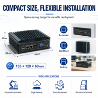 Computadora Compacta Integrada, Doble LAN, USB, COM, HD, VGA, WiFi, 4G Opcional, para Control de Máquinas, Compatible con Windows y Linux, Mini PC Integrada