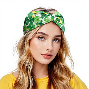 Bandeau élastique à imprimé trèfle irlandais pour la Saint-Patrick, idéal pour le sport, le yoga, accessoire pour cheveux, occasion de mariage - Product Image 1