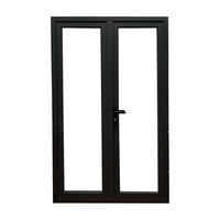 Porte vitrée pleine hauteur en alliage d'aluminium, insonorisée et isolante pour chambre, fenêtres et portes en aluminium, porte métallique
