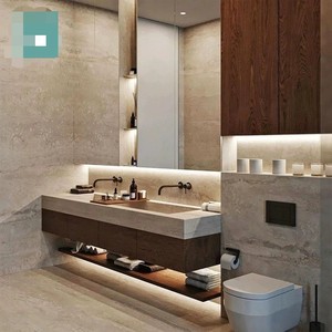 Mobile da <span class=keywords><strong>Bagno</strong></span> Moderno a Terra con Doppio <span class=keywords><strong>Lavabo</strong></span>, Ecologico e Resistente all'Acqua, Struttura <span class=keywords><strong>in</strong></span> Legno Massello e Multistrato con Finitura Laccata - Product Image 3