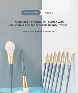 Ensemble de pinceaux de maquillage professionnels <span class=keywords><strong>Daubigny</strong></span>, 16 pièces, manche en métal argenté, poils synthétiques, pour le visage/les yeux, fond de teint, fard à paupières, blush - Product Image 3