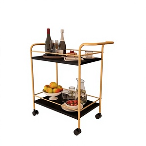 Chariot de service de cuisine en métal de qualité supérieure avec roulettes | |   Chariot de bar, chariot de service, chariot utilitaire à roulettes pour la cuisine. - Product Image 2