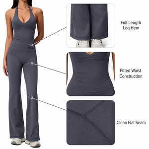 2026 New Women Solid Sleeveless Sports Yoga 3-Piece Slim Fit Breathable Gym Fitness Clothing Set High Elastic Elastic Waist - Product Image 3