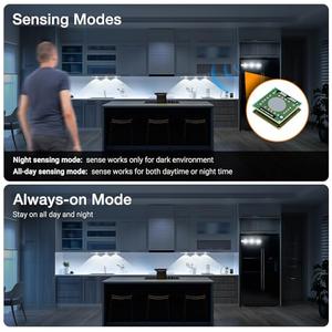 Luz LED Moderna para Gabinete, de PVC, Montada en Pared, con Sensor de Movimiento, Regulable, Control Táctil, Temperatura de Color Ajustable 3000K/4000K/6000K - Product Image 4