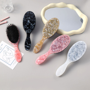 Professional Boar Bristle Hair <b>Brush</b> with Cellulose Acetate Body for <b>Smooth</b> Blow Dry Styling and Gentle Daily Hair Care - Product Image 5