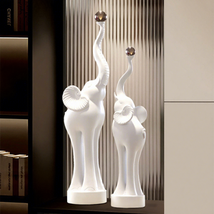 Moderna y Creativa Figura Decorativa de Elefante Esculpida en Resina Epoxi, Arte Popular para la Entrada del Hogar, Sala de Estar, Mueble de TV, Junto a la Ventana o Sobre el Suelo - Product Image 1