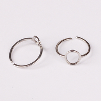 Bague en acier inoxydable, simple, de forme ronde et carrée, réglable, design unique, accessoires de mode