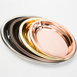 Assiettes à dîner en acier inoxydable avec plateau en forme d'oeuf, plateau <span class=keywords><strong>de</strong></span> <span class=keywords><strong>service</strong></span> nouveau design pour les fêtes <span class=keywords><strong>de</strong></span> mariage, <span class=keywords><strong>plat</strong></span> ovale <span class=keywords><strong>de</strong></span> qualité alimentaire - Product Image 2