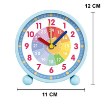 Jam Alarm Desktop anak-anak kartun Analog jam Digital Quartz senyap pembelajaran pendidikan dini cantik senyap tampilan Digital lampu malam senyap