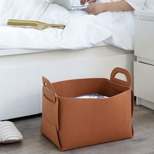 Organisateur de rangement pliable rectangulaire moderne en feutre non tissé avec poignée, écologique, pour jouets, vêtements et usage domestique - Product Image 2