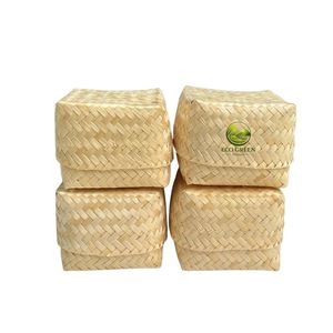 Caja de Bambú Mini para Decoración de Bodas y Regalos, Bambú Natural de Vietnam, Tejido de Bambú Artesanal, Clásico Hecho a Mano - Product Image 3