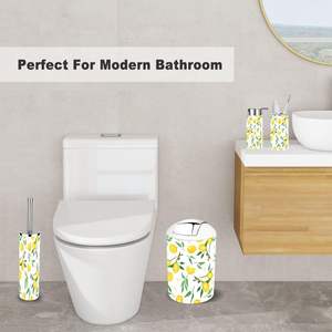 Set di accessori <span class=keywords><strong>da</strong></span> <span class=keywords><strong>bagno</strong></span> in 6 pezzi rustici rami di limone e fiori con fette di limone in plastica per decorazioni <span class=keywords><strong>da</strong></span> banco in magazzino - Product Image 4