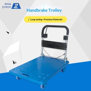 Handbrake Handling Trolley Platform Trolley Trolley Folding Mute <b>Plastic</b> Cart Trolley Trailer Trolley - Product Image 1