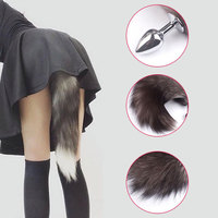 Tapón Anal Suave con Cola de Zorro Artificial, Tapón Anal de Metal, Juguetes Anales con Cola Peluda Sexy para Mujeres, Parejas, Cosplay