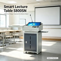 Podio Digital S800SN con Certificación CE y CCC, Pantalla Táctil Inteligente de 21.5 Pulgadas, Podio Inteligente de Metal con Micrófono, Multimedia para Aula
