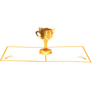 Trofeo de oro divertido personalizado al por mayor taza 3D tarjetas de felicitación usted gana tarjeta de felicitación con sobres <span class=keywords><strong>para</strong></span> todas las ocasiones - Product Image 4