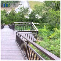 Naturholz handlauf für Außen architektur, glattes und starkes Geländer für öffentliche Parks und Landschafts projekte