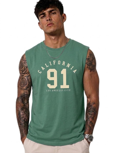 Débardeur de compression sans manches blanc pour homme, col rond, séchage rapide, respirant, sportif, fitness, logo réfléchissant, 100% polyester - Product Image 1