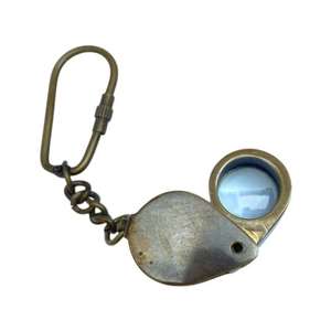 Llavero con lupa de latón plegable, decoración artística de cristal, accesorios de decoración para oficina hechos a mano, mini, portátil y ligero - Product Image 1