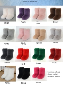 Bottes basses pour femmes en fourrure moelleuse de luxe, tendance automne-hiver, bottes courtes en peluche - Product Image 6