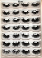 HITOMI B854A-25 D Modèle Cils en Faux Vison Faits Main 25mm 20mm Vente en Gros Étiquette Privée Boîte d'Emballage Personnalisée