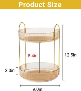 Organizador de Cosméticos Giratorio de Plástico Europeo, Multicapa, con Diseño Multifuncional para Dormitorio - Product Image 4