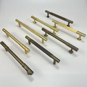 European Style Wardrobe <strong>Door</strong> Handle Modern Minimalist Drawer Cabinet Brass Gold Handle and Antique Gold Handle Pull - Product Image 1