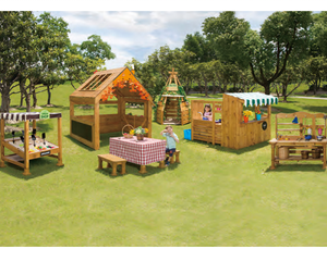 Eibele juguetes al aire libre juego de juguetes de madera cocina y compras equipo de juego de rol de madera personalizado niños juego de rol de simulación - Product Image 1