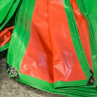Bâche en PE verte à l'extérieur et orange à l'intérieur, imperméable, anti-UV, isolante thermiquement, pour camion et construction, avec œillets métalliques