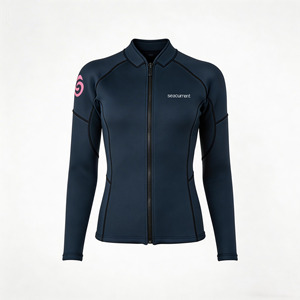 Women 3Mm Neoprene <b>Wetsuit</b> Long Sleeve High Neck Chest Zip Quick Dry For Swimming Surfing Diving - Product Image 4