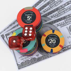 Jetons de poker en céramique personnalisés de qualité casino, taille 40 mm, écologiques, durables, faits à la main, colorés, élégants, avec motif diamant en relief - Product Image 3