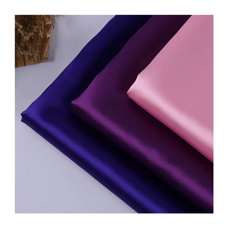 Wholesale 50D Polyester Stretch Satin Silk Fabric for Pajamas Home Textiles